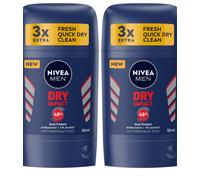 X2 NIVEA Men Dry Impact - Deodorante Antitraspirante Stick 50ml, Confezione Da 2