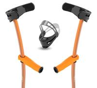 x2 Stampelle Ortopediche Leggere 100% Alluminio Aerospaziale (Arancione, S)