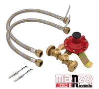 X2 TUBO GAS GPL FLESSIBILE LUNGHEZZA FISSA 50 CM E MINI CENTRALINA PER 2 BOMBOLE