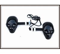 X2pcs Intermittenti Testa Morte Nero & Diodi (Moto Custom Quad Trike Harley)