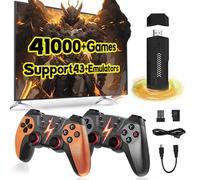 X2ULTRA Retro Game Stick, videogioco con doppio controller wireless ricaricabile 2.4G,oltre 41000 giochi retrò integrati,oltre 43 emulatori, uscita HD 4K, plug and play,console di gioco retrò (128G)