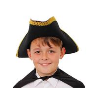 X3 - Cappello tricorno per bambini, accessorio per travestimento da capitano pirata e uomo della strada, 55 cm, perfetto per la Giornata mondiale del libro, abiti coloniali e spettacoli scolastici