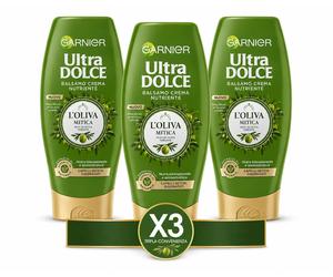 X3 GARNIER ULTRADOLCE Balsamo Crema Nutriente Oliva Mitica 360ML Maxi Formato