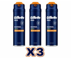 X3 Gillette Pro Gel da Barba Sensitive 200 ml - Advanced Glide Formula Sensibile