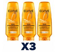 X3 L'Oreal Elvive Olio Straordinario Balsamo Nutriente Capelli Secchi 250ml