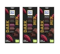 X3 RITTER SPORT Mini Dark, Set 7 Mini Tavolette di Cioccolato Fondente, Assortimento 50-70% Cacao, Senza Aromi Aggiunti, 70g