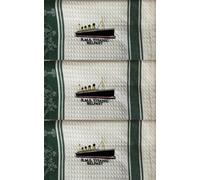 x3 RMS Titanic Belfast asciugamani da tè cotone waffle souvenir panno per pia...