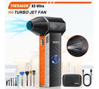 X3Ultra Turbo Fan Jet, Mini palmare 180000 giri/min Potente collettore di polveri ad aria compressa-Alta con batteria di alimentazione da 10.000 mAh-THERAGUN