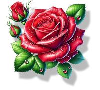 x4 Adesivi/decalcomania in vinile a forma di rosa rossa non trasparenti, impermeabili, decorativi per fiori, 1@ 20 cm di altezza, ideali per servizi igienici o auto. 3@ 7 cm di altezza, ideali per