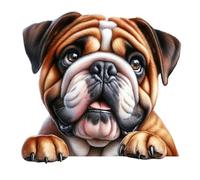 x4 Adesivo in vinile per porta Bulldog inglese, resistente alle intemperie, copre i segni, resistente e vivace, multiuso ideale per porta, custodia del telefono, tazze, bicchieri da vino, servizi
