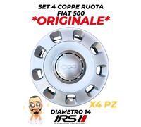 X4 COPPA RUOTA BORCHIA COPRICERCHIO FIAT 500 DIAMETRO 14" COD OE.51931501