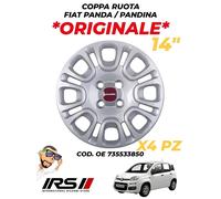 X4 COPPA RUOTA COPRICERCHIO BORCHIE ORIGINALE FIAT PANDA DAL 2012 OE 735533850