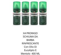 X4 PRORASO SCHIUMA DA BARBA RINFRESCANTE Con Olio Di Eucalipto E Mentolo 400 ML