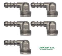 X5 PORTAGOMMA A PIPA 90° IN ZAMA PER GAS GPL PROPANO CON FILETTO MASCHIO G1/2” M