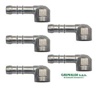 X5 PORTAGOMMA A PIPA 90° IN ZAMA PER GAS METANO CON FILETTO FEMMINA G 1/8” F