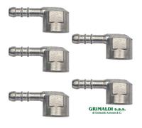 X5 PORTAGOMMA PIPA 90° IN ZAMA PER GAS GPL PROPANO CON FILETTO FEMMINA G 3/8” F