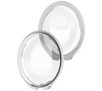 X5 - Protezione per obiettivo per fotocamera Insta360 X5, rotante, in vetro temperato e policarbonato, copertura protettiva a specchio, copriobiettivo per accessori Insta 360 X5 (PC argento)