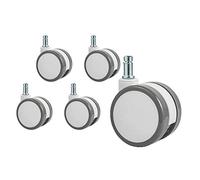 X5 Ruote for mobili, girevoli con freni, for sedie da ufficio, sostitutive, Poliuretano, Vite M10, Anello elastico M11, Asta anello, Spin(Circlip Rod,Spin)