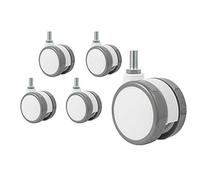 X5 Ruote for mobili, girevoli con freni, for sedie da ufficio, sostitutive, Poliuretano, Vite M10, Anello elastico M11, Asta anello, Spin(Threaded Rod,Spin)