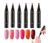 x6 colores de arte de uñas - bolígrafos de gel seco rápido para la manicura | No hay kit de secado rápido UV | Colores de gel de larga duración | Herramienta de cuidado de uñas para el hogar d