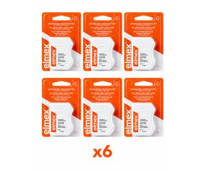 X6 ELMEX Filo Interdentale Non Cerato 50m Menta - Kit Convenienza