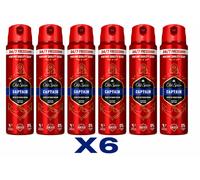 X6 OLD SPICE CAPTAIN DEODORANTE BODY SPRAY 150ML PROFUMO OCEAN FRESH 48H