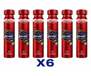 X6 OLD SPICE NIGHTPANTHER DEODORANTE BODY SPRAY 150ML CITRUS VANILLA 48H