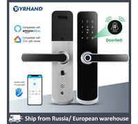 X6 Yrhand Serratura elettronica Serrature per porte biometriche impermeabili con impronte digitali Serratura per tastiera digitale Bluetooth App TTlock Smart Lock silver 5572