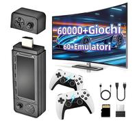 X9 Pro console di gioco retrò con doppio controller wireless ricaricabile,oltre 60000 giochi e oltre 60 emulatori,console emulatore Emuelec 4.3,game stick Plug and Play 4K HD,regalo per adulti(256G)