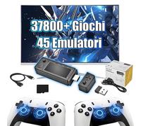X9 Pro Console di gioco Retrò Game Stick 4K,37800+ Giochi 45 Emulatori,Sistema Emuelec 4.3,Ricerca Giochi,Console di gioco portatile con Controller Wireless 2.4G,Plug & Play Videogiochi per TV (64G)