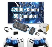 X9 Pro Console di gioco Retrò Game Stick 4K,42000+ Giochi 50 Emulatori,Sistema Emuelec 4.3,Ricerca Giochi,Console di gioco portatile con Controller Wireless 2.4G,Plug & Play Videogiochi per TV (128G)