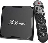 X96 Max Plus Smart TV Box 4GB 32GB Android TV Box 9.0 Amlogic S905X3 Quad Core Media Box, supporta 4K/3D/2.4 & 5G WiFi/BT 4.0/HDMI 3.0 Lan Smart Media Player con telecomando