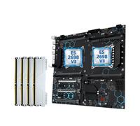 X99 motherboard LGA2011-3 kit set E5 2698 V3 dual CPU DDR4 ECC 4 * 16GB 2400MHz Memory combo NVME M.2 ssd X99 MD8