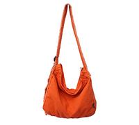 XACKWUERO Moda femminile Borsa a tracolla in tela Borsa grande Hobo Borsa Shopping con tracolla regolabile (Arancione)