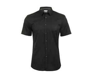 Xact Camicia a Maniche Corte in Popeline Stretch Tinta Unita da Uomo, vestibilità Slim