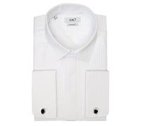 Xact Camicia da Smoking Formale da Uomo con Doppio Polsino e Gemelli, vestibilità Regolare (Bianco - Colletto Standard - Pieghe Fly Front) 53