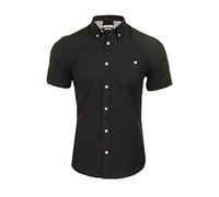 Xact Camicia da Uomo a Maniche Lunghe o Corte con Colletto Button-Down in Oxford, vestibilità Regolare (Nero) M
