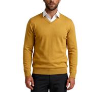 Xact Maglione a V in 100% Cotone per Uomo (Mustard) M