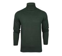 Xact Maglione Collo a Rullo Polo in Maglia a Trecce per Uomo - 100% Cotone - Maniche Lunghe (Dark Khaki) XXL
