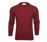 Xact Maglione da Uomo a Girocollo a trecce (Borgogna) L