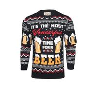 Xact Maglione Natalizio da Uomo, Tema Divertente e Birichino (Wonderful Beer - Ink) S