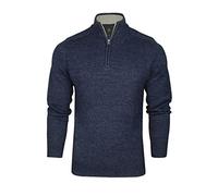 Xact Maglione Uomo a Maglia Twisted con Zip 1/4 (Blu Navy Twist) XL
