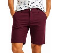 Xact Pantaloncini Uomo Chino Bermuda Cotone Stretch Regolare Pantaloni Corti Estivi Casual Golf Eleganti Tasche Zip Twill Leggeri Vacanza Lavoro (Burgundy) 38