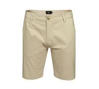 Xact Pantaloncini Uomo Chino Bermuda Cotone Stretch Regolare Pantaloni Corti Estivi Casual Golf Eleganti Tasche Zip Twill Leggeri Vacanza Lavoro (Stone) 42