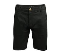 Xact Pantaloncini Uomo Chino Bermuda Cotone Stretch Regolare Pantaloni Corti Estivi Casual Golf Eleganti Tasche Zip Twill Leggeri Vacanza Lavoro (Black) 34