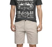 Xact Pantaloncini Uomo Chino - Bermuda Uomo Cotone, Short Uomo Estivi Regular Fit, Pantaloncini Eleganti Casual, 23 cm, Chiusura Zip e Passanti Cintura, Pietra, 38