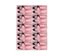 XAGMODSHN 120x/Box Full Covers Stick on Nails Black French Tip False Nails Mandorla Press On Nails Semplici Unghie Artificiali per Donna