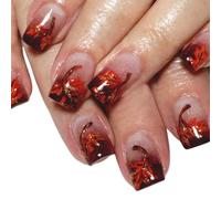 XAGMODSHN 24 unghie finte quadrate corte per il Ringraziamento, copertura completa, per la caduta delle unghie, per manicure