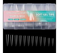 XAGMODSHN 504x/Set di punte morbide in gel a pressione, extra lunghe, punte chiare, chiare, unghie finte per saloni di bellezza