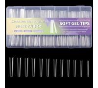 XAGMODSHN 504x/Set di punte morbide in gel a pressione, extra lunghe, punte chiare, chiare, unghie finte per saloni di bellezza